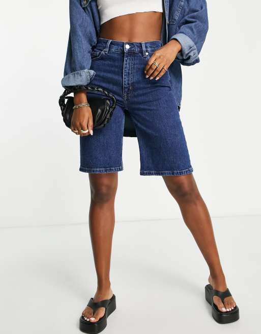 Cotton High-Waisted Bermuda Shorts