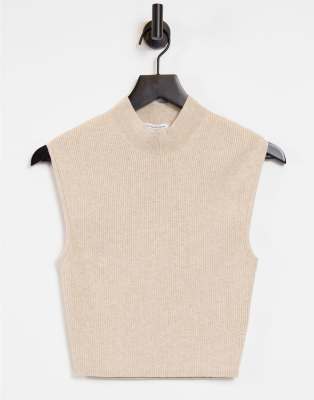 & Other Stories cotton knit ribbed top in beige - part of a set