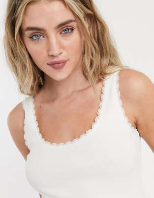 lace lined tank top
