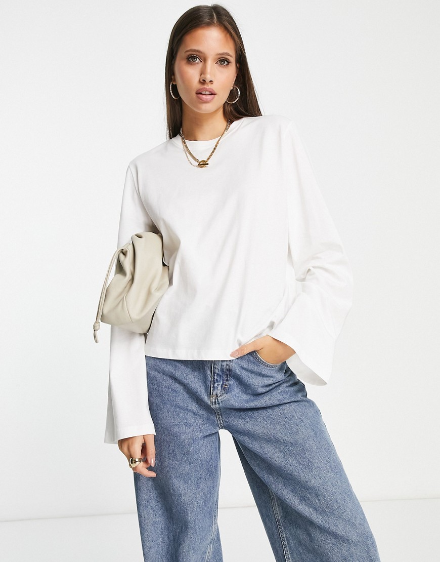 & Other Stories cotton long sleeve t-shirt in white