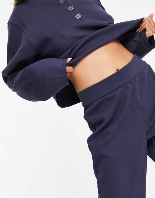 & Other Stories cotton lounge pants in navy - NAVY - part of a set, 3 of 4