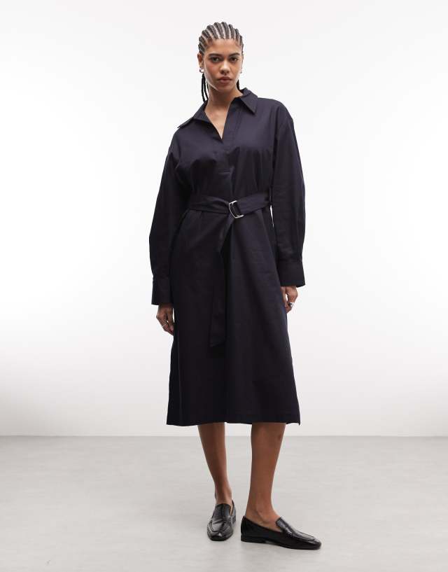 & Other Stories | Belted Midi Dress | Blue