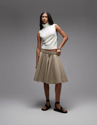 & Other Stories Cotton Mix Full Circle Mini Skirt In Neutral