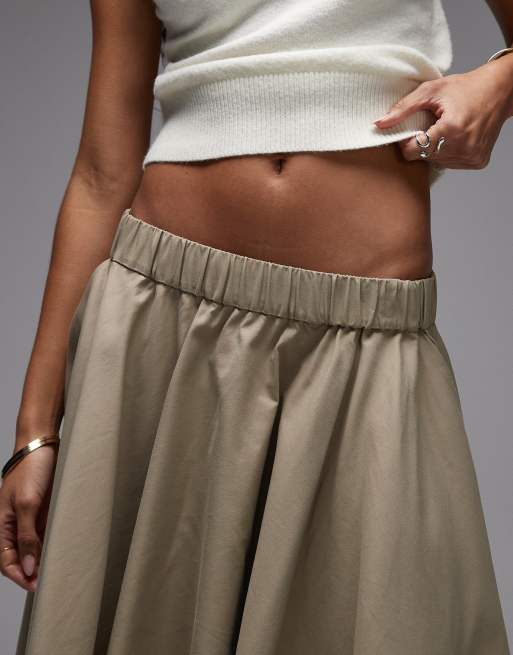 & Other Stories cotton mix full circle mini skirt in beige , 5 of 5