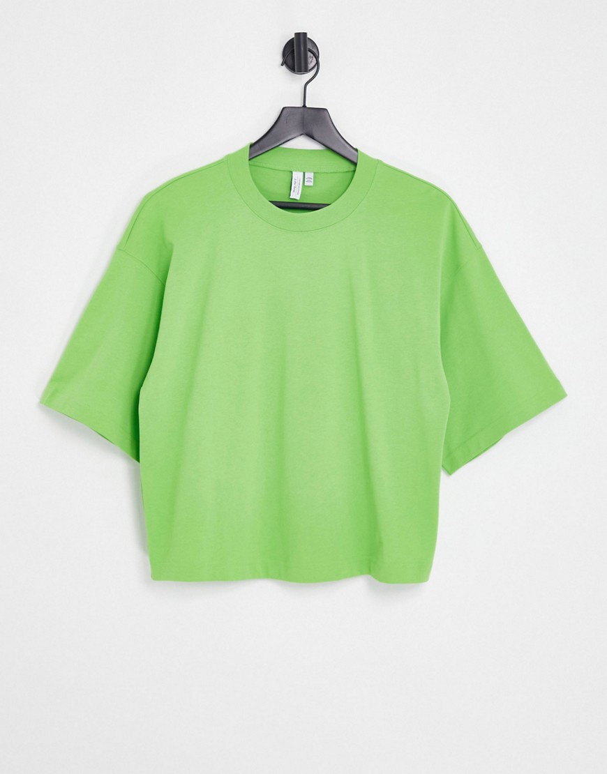 & Other Stories cotton oversized t-shirt in green - MGREEN