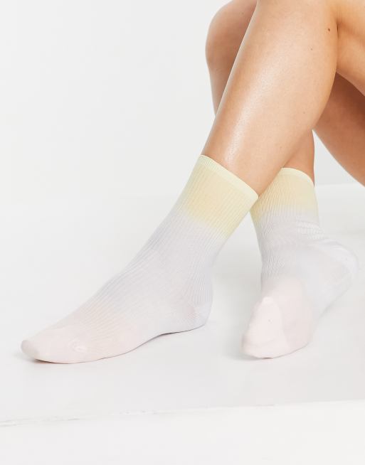 & Other Stories cotton ribbed tie dye socks in multi - MULTI