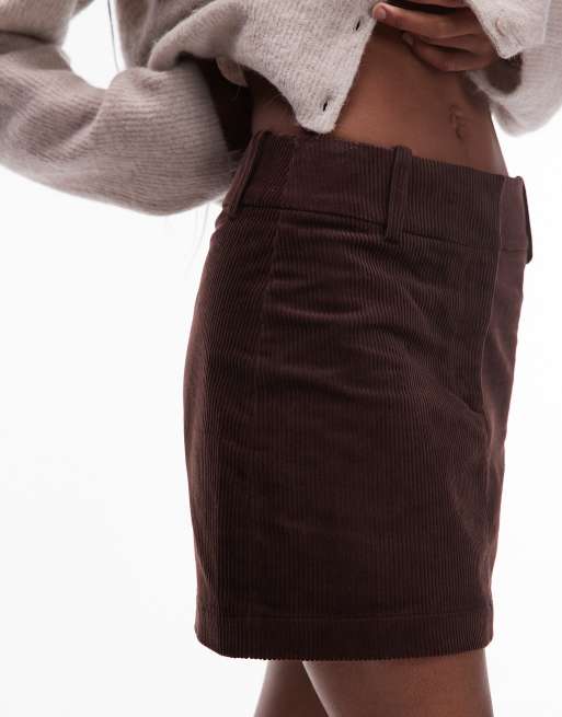 Other Stories cotton rich cord mini skirt in dark brown ASOS