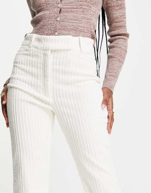 High waisted store white corduroy pants