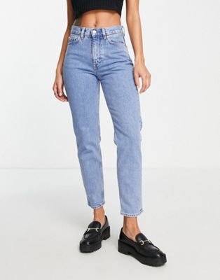 & Other Stories cotton stretch tapered jeans in fresh blue - MBLUE - ASOS Price Checker