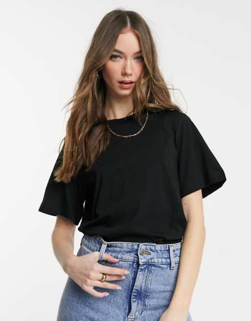 & Stories cotton t-shirt in black - | ASOS