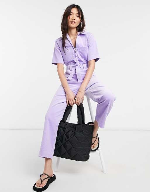 Purple store utility jumpsuit