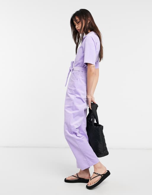 Purple store utility jumpsuit