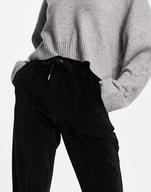  Other Stories cotton velour joggers in black - BLACK