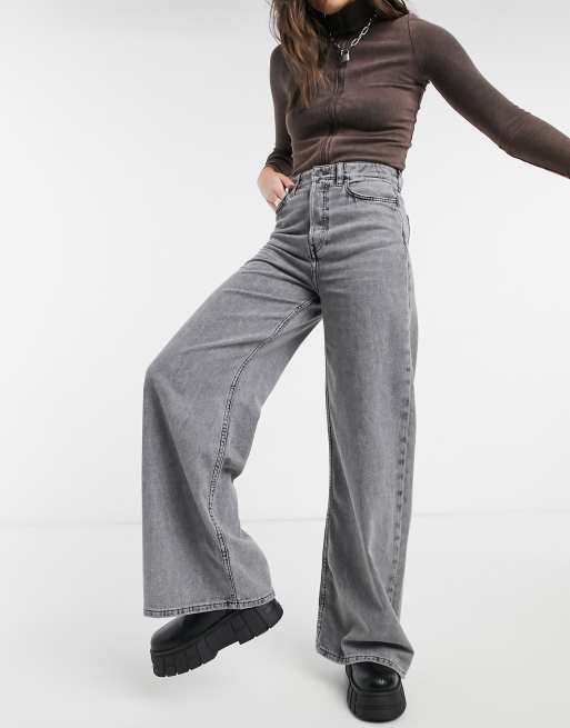 Cache Cache Wide Leg Jean Flare Gris Femme And Other Stories Wide