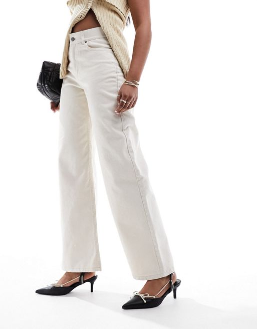 & Other Stories cotton wide leg trousers in natural