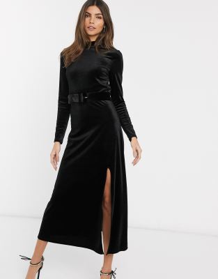 & other stories black velvet dress