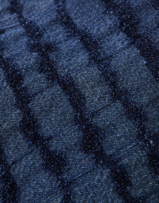 “& Other Stories” デニムフリンジトートバッグBAG & Other Stories crafted braided fringing denim tote bag in