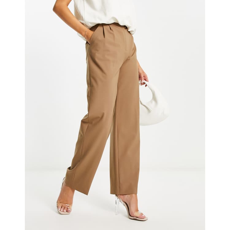 & Other Stories crease front tailored pants in brown