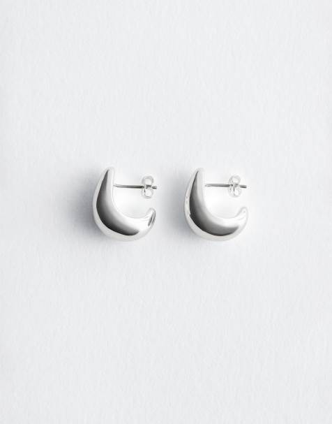 & Other Stories – Creolen in Silberoptik mit Tropfendesign - view 1