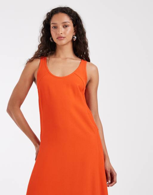 & Other Stories crêpe maxi jurk met naaddetail in rood, 2 van 4
