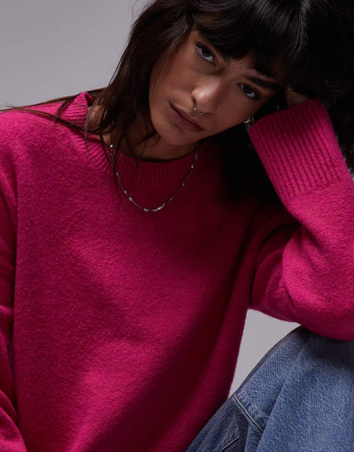 Other Stories crew neck jumper in bright pink ASOS