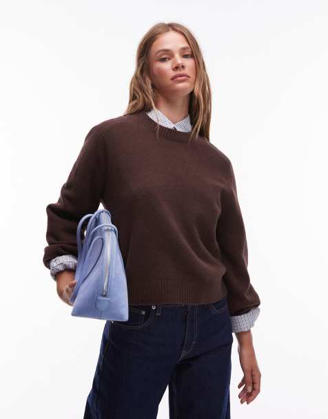 & Other Stories  crew neck jumper with volume sleeves in brown - view 1