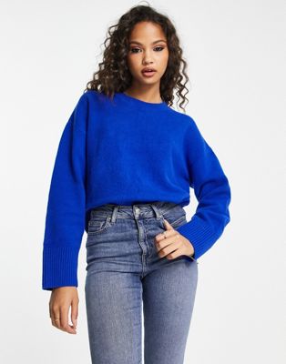 & Other Stories crew neck knitted sweater in blue | ASOS