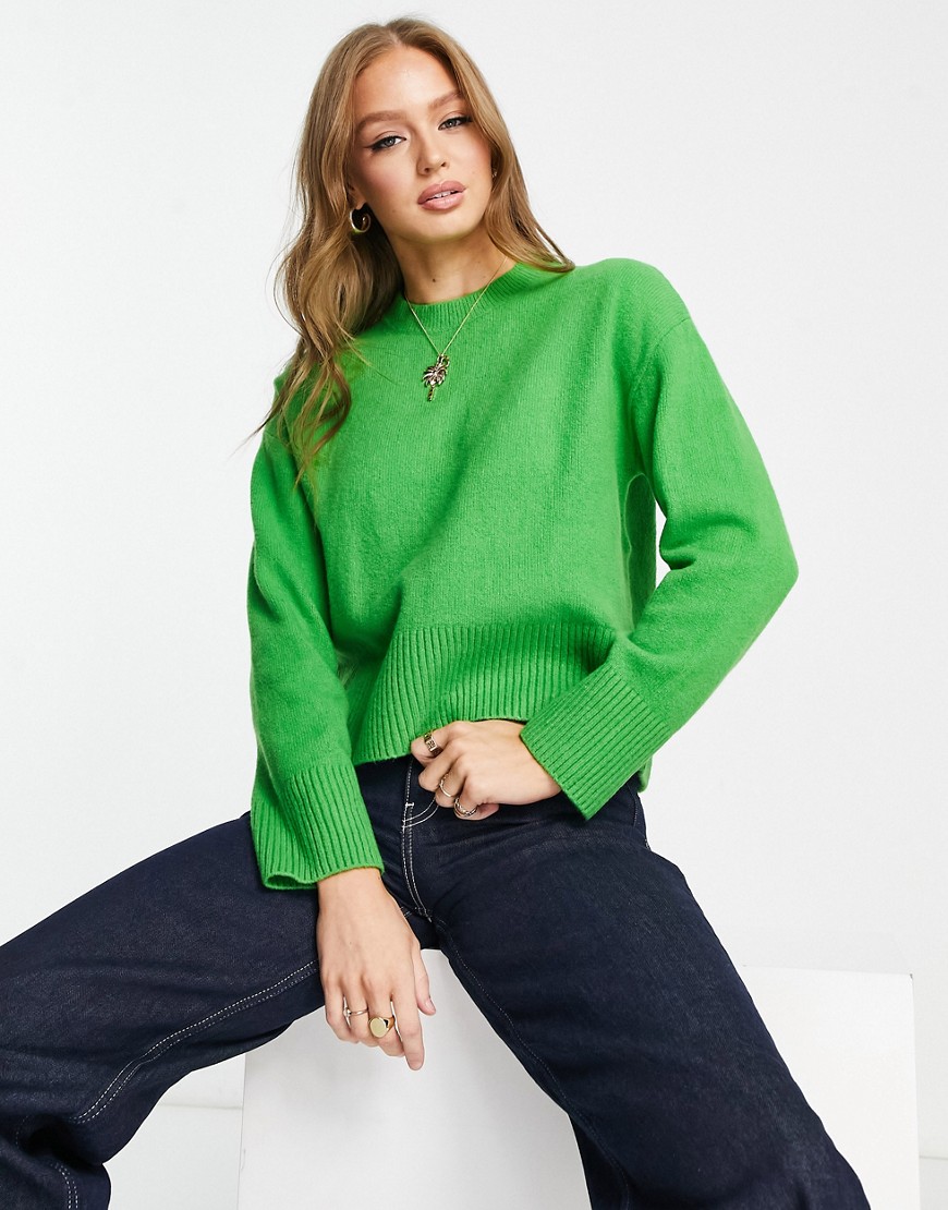 & Other Stories crew neck knitted sweater in green