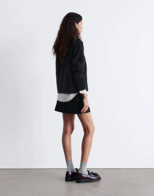 & Other Stories crew neck sweater in black