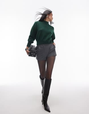 & Other Stories crew neck sweater in green-Black