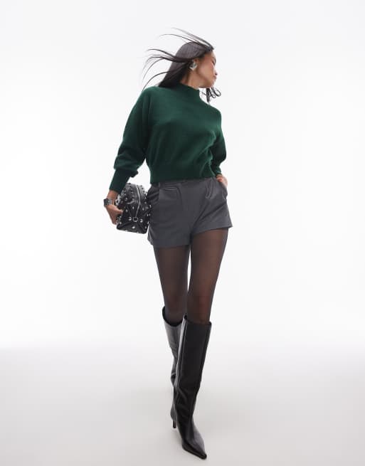 Dark green crew neck sweater hotsell