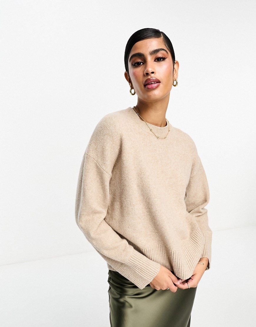 & Other Stories crew neck sweater in greyish brown
