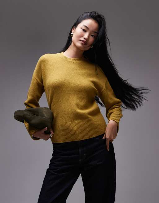 & Other Stories crew neck sweater in mixed olive -Exclusive to ASOS