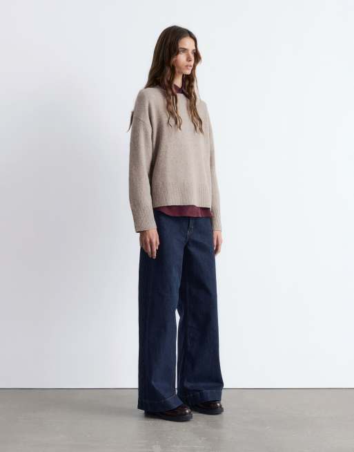 & Other Stories crew neck sweater in mole melange, 2 of 4
