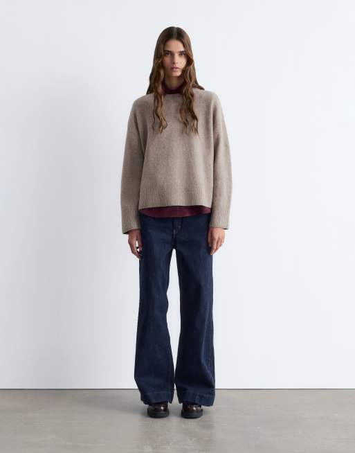 & Other Stories crew neck sweater in mole melange | ASOS