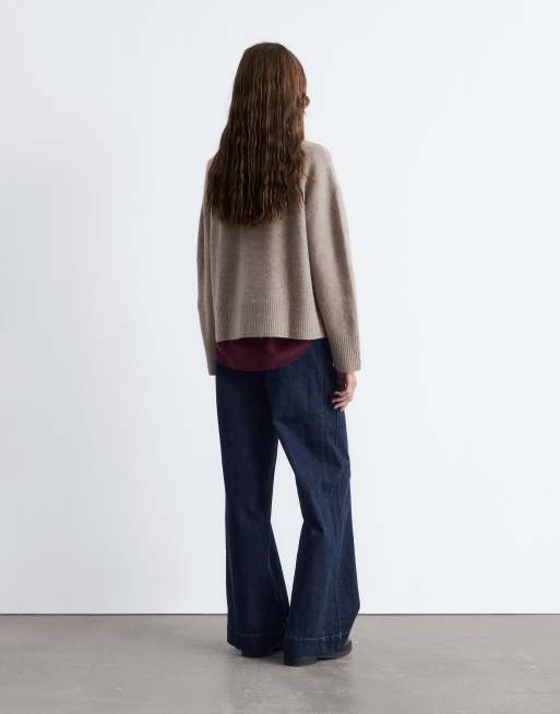 & Other Stories crew neck sweater in mole melange, 4 of 4