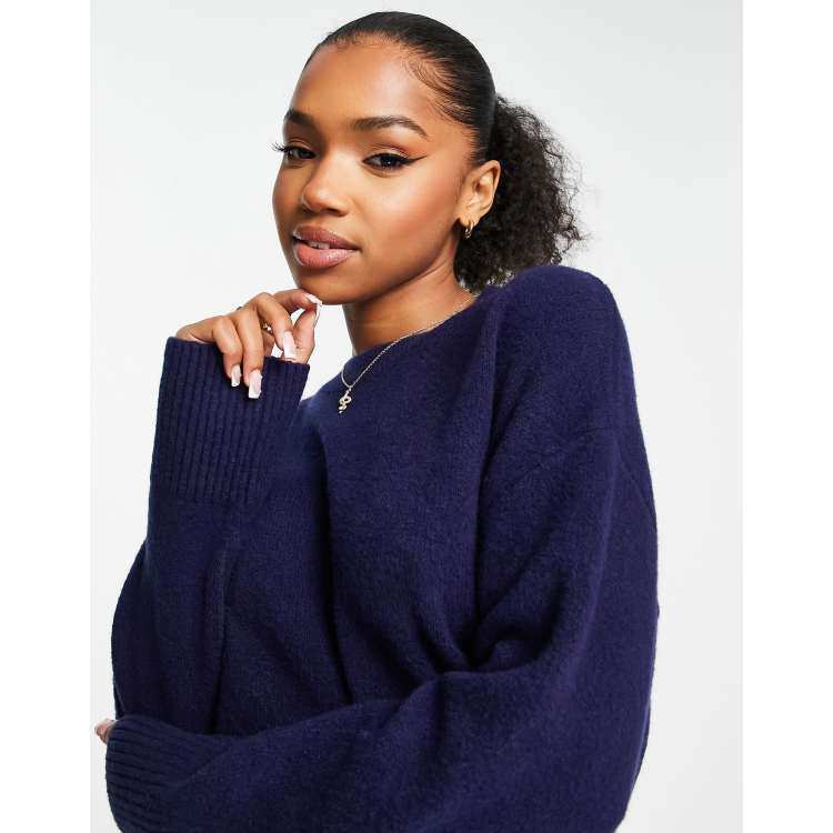 Other Stories crew neck sweater in navy