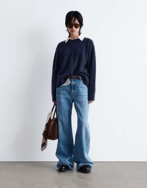 & Other Stories crew neck sweater in navy