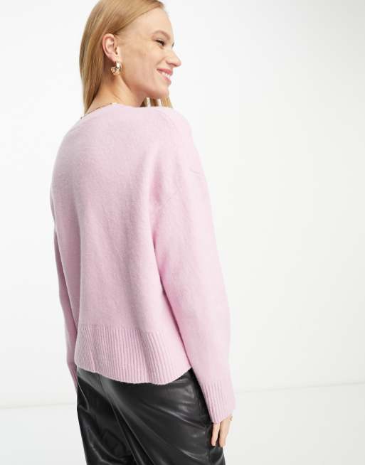 Other Stories crew neck sweater in pink