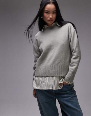 Other Stories &  Crew Neck Sweater In Soft Khaki Green