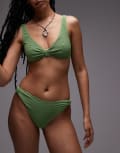 [Other Stories] & Other Stories crinkle bikini briefs in green 32 Green