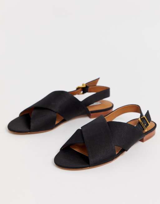 Other Stories criss cross slingback sandals in black ASOS