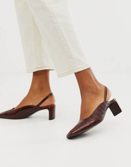 Square toe low heel sale