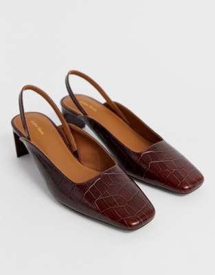 square toe slingback shoes