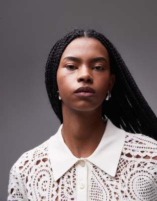 & Other Stories Crochet Knit Blouse