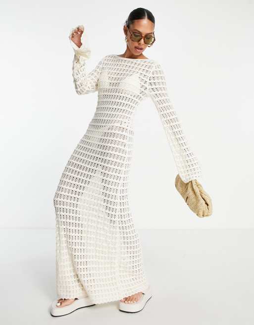 Crochet midi dress cheap with sleeves