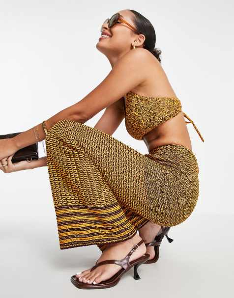 & Other Stories crochet knitted wide leg trousers in multi - view 1