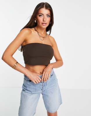 dark brown tube top