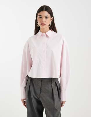 & Other Stories Cropped Boxy Shirt In Pink