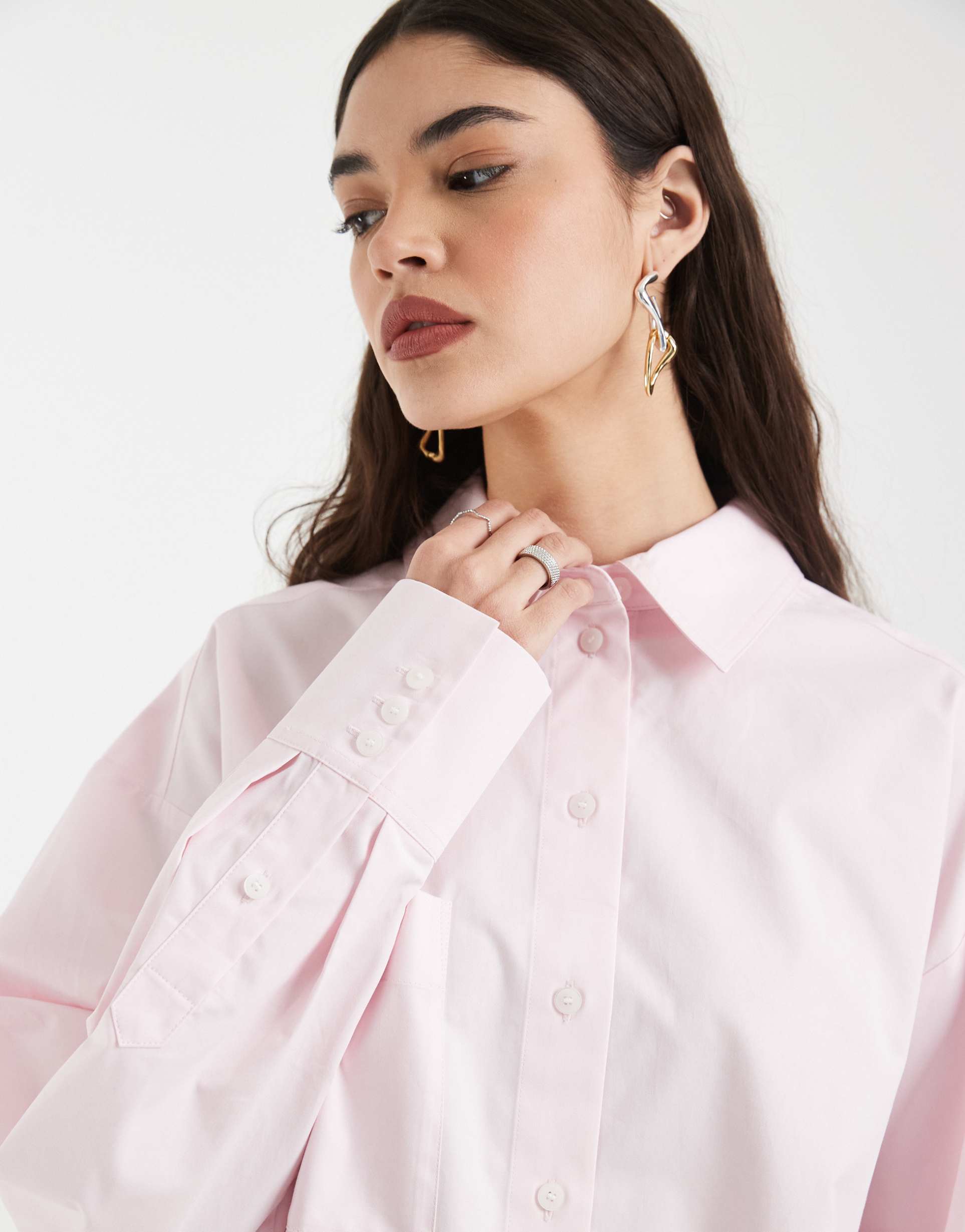 & other stories cropped boxy shirt in pink